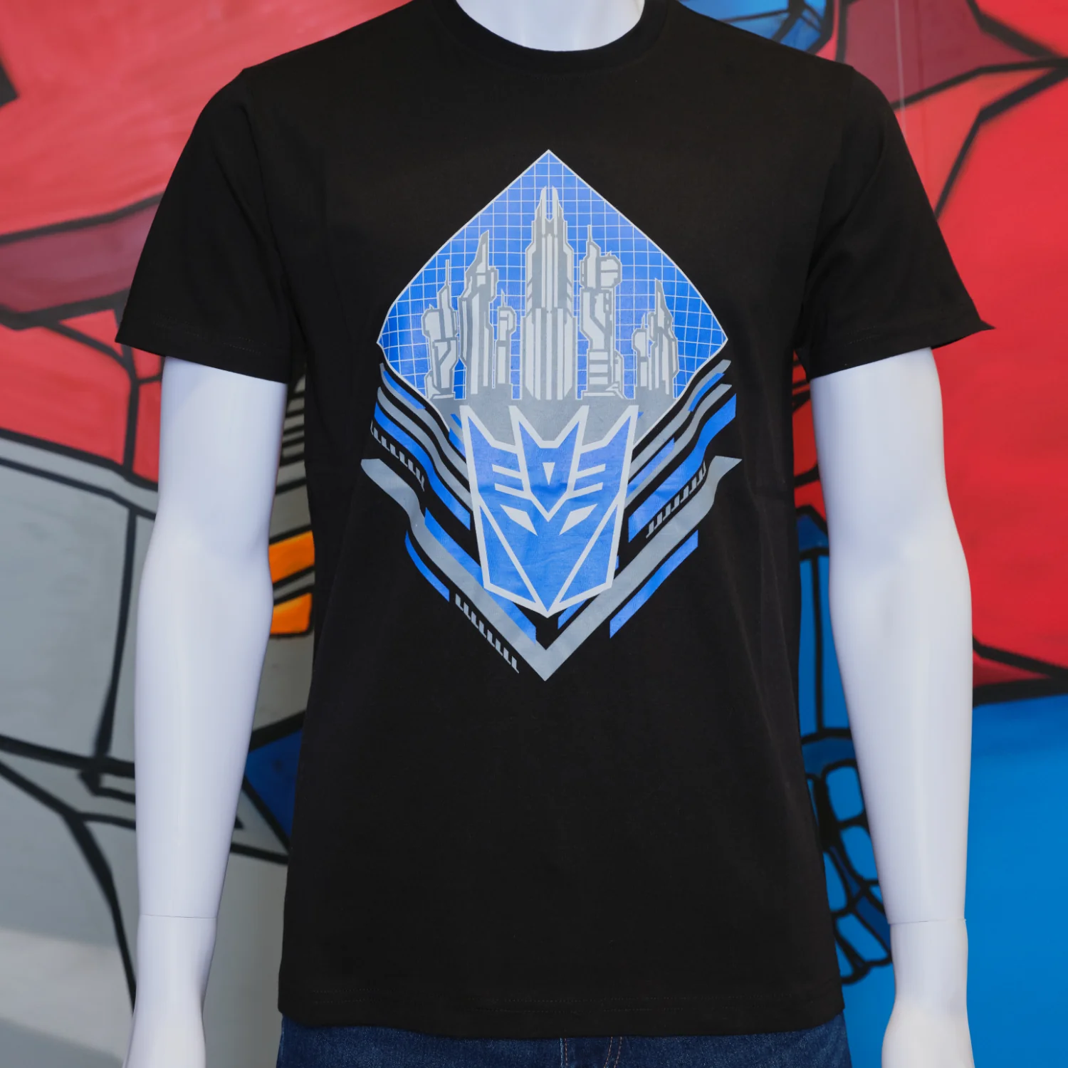 Transformers One Blue Icon Black Adult T-Shirt